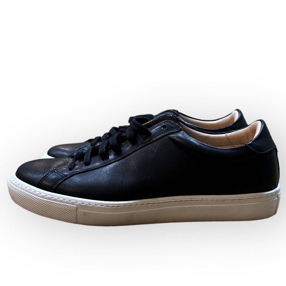 Suitsupply Navy Blue Calf Hair Leather Low Top Sneakers Men's